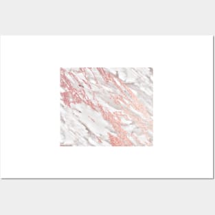 Rose gold on soft taupe marble Posters and Art